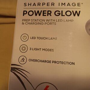 Sharper Image PowerGlow Prep Station with LED Lamp and Charging Ports